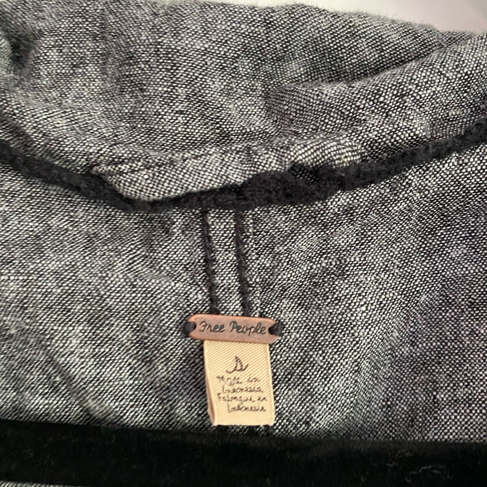 Free People Gray Ruffle Blazer Jacket Small - Picture 3 of 14